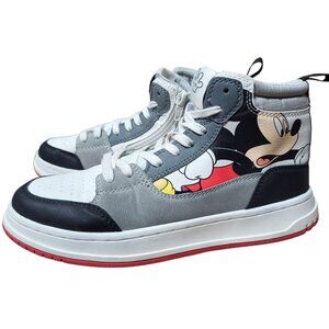 Vintage Zara Disney Mickey Mouse Hightops 1991 Side Zip Sneakers Womens 7.5 38